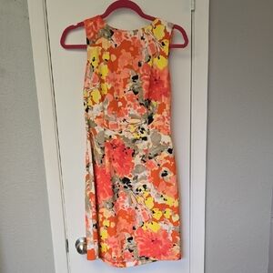 Alyx Orange Sheath Midi Dress Crew Neck Sleeveless